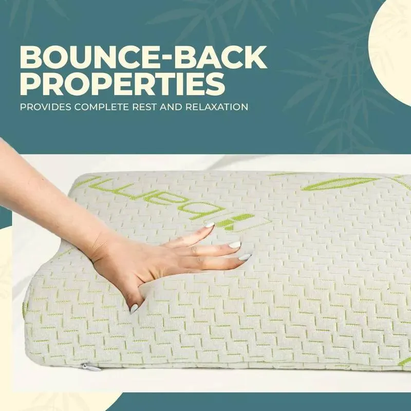 Bamboo Contour Memory Foam Pillow for Neck and Shoulder – 50cm x 30cm