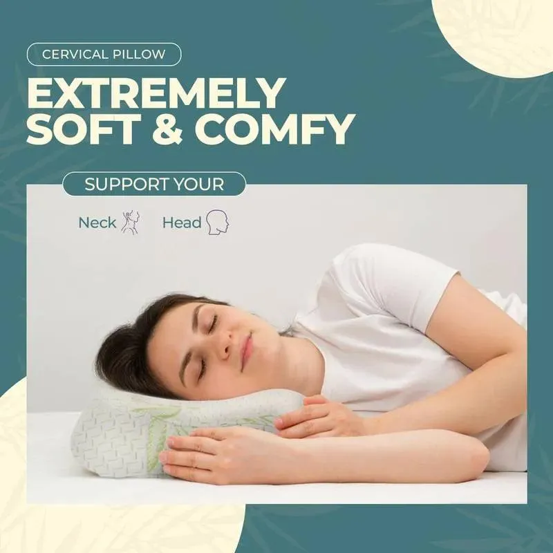 Bamboo Contour Memory Foam Pillow for Neck and Shoulder – 50cm x 30cm