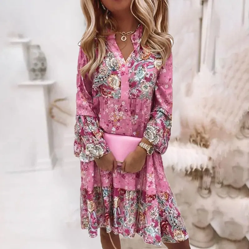 Boho Chic Floral Retro Dress
