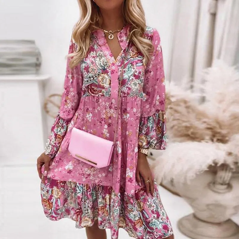 Boho Chic Floral Retro Dress