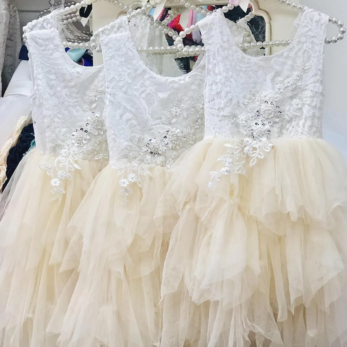 Boho Dreams Dress - Ivory Cream Applique