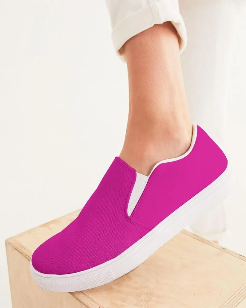 Bright Cool Magenta Slip-On Canvas Sneakers | Women's | Bright Pure Cool Magenta | C12M100Y0K0