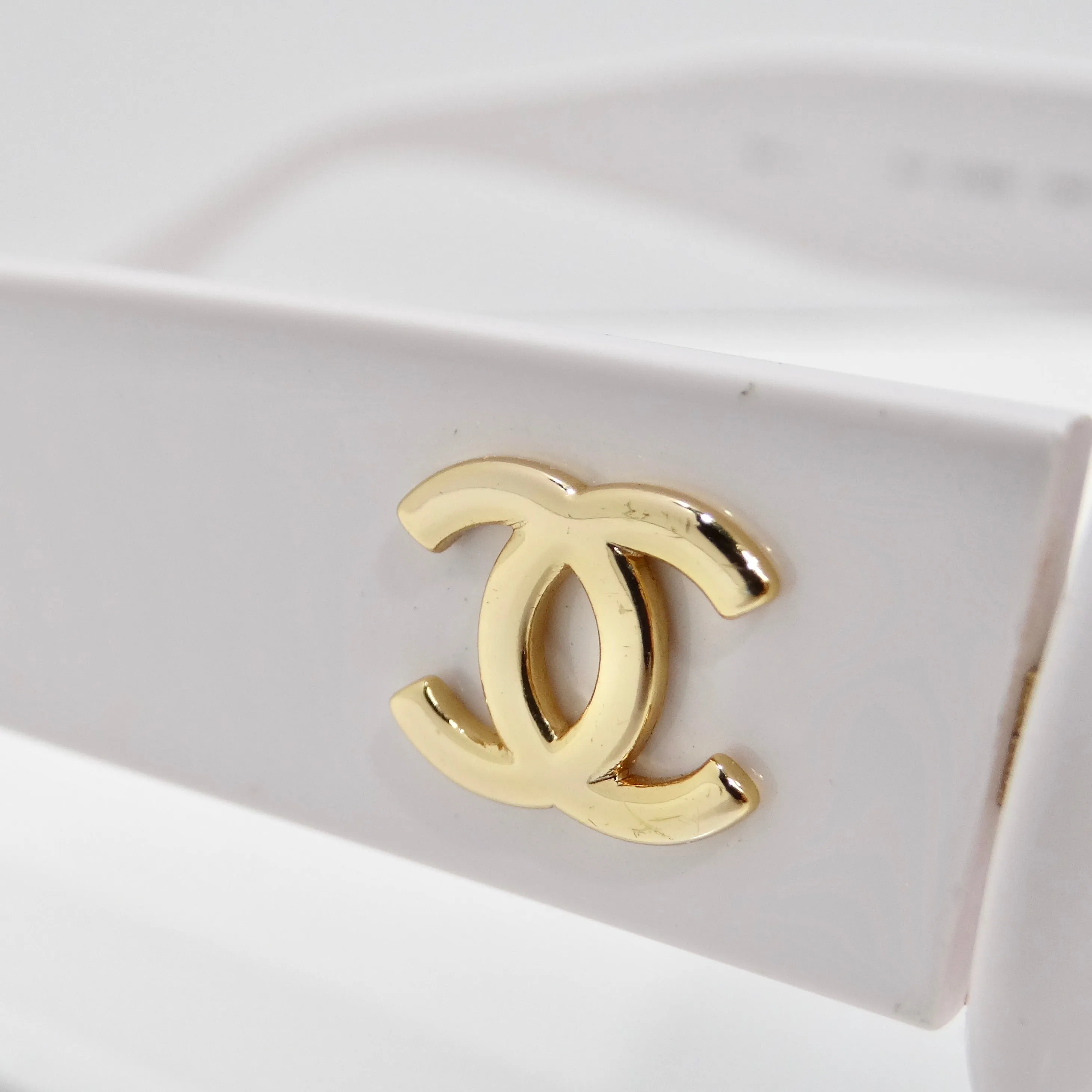 Chanel 1993 White CC Logo Round Lens Sunglasses