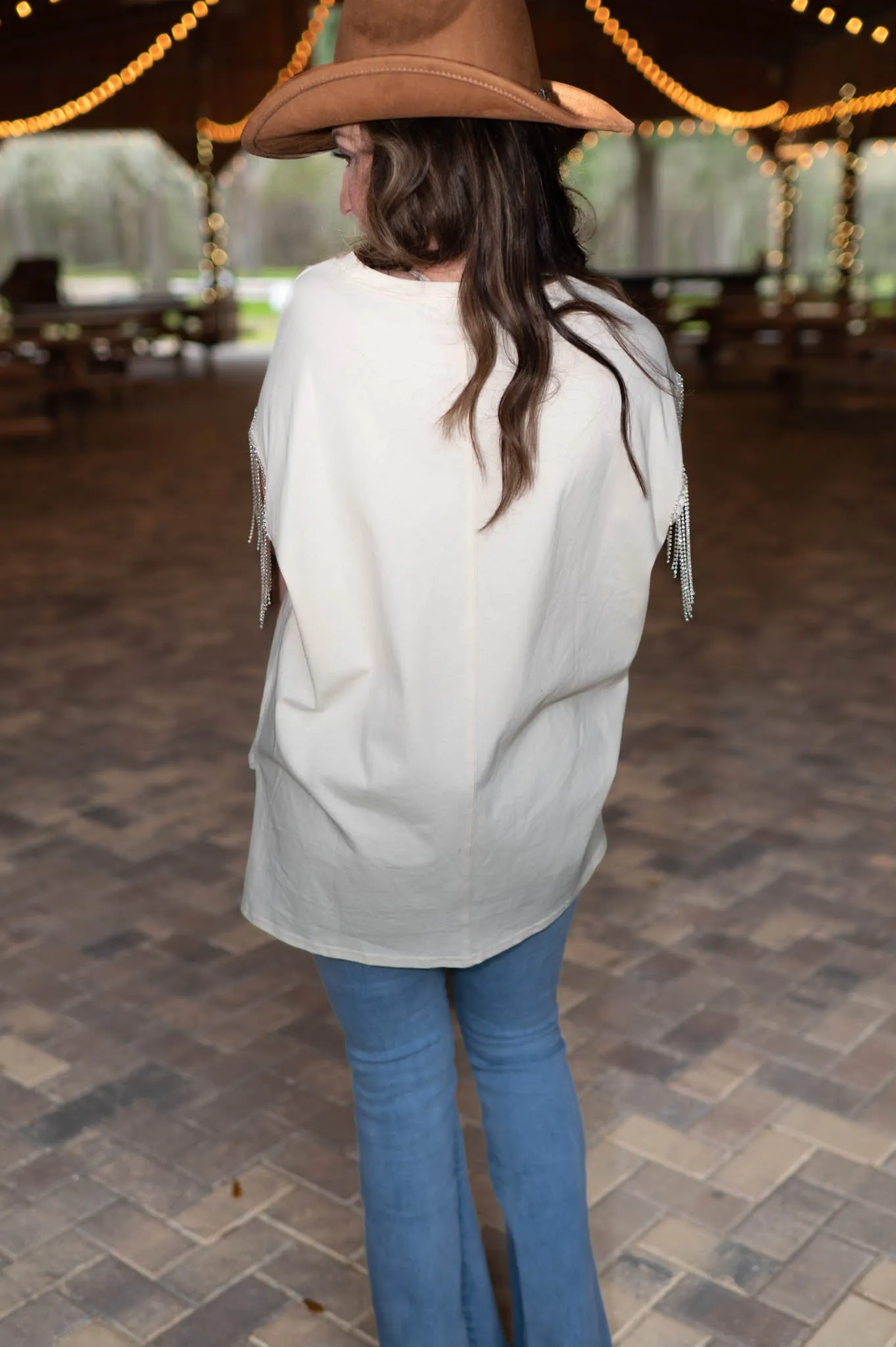 Cowboy Take Me Away Rhinestone Top