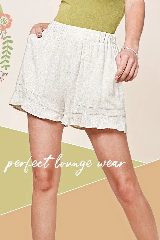 Dahlia Comfy Shorts with Flared Hem and Pockets