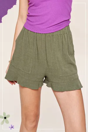 Dahlia Comfy Shorts with Flared Hem and Pockets