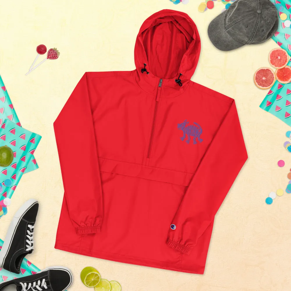 Embroidered Champion Packable Jacket Coyote