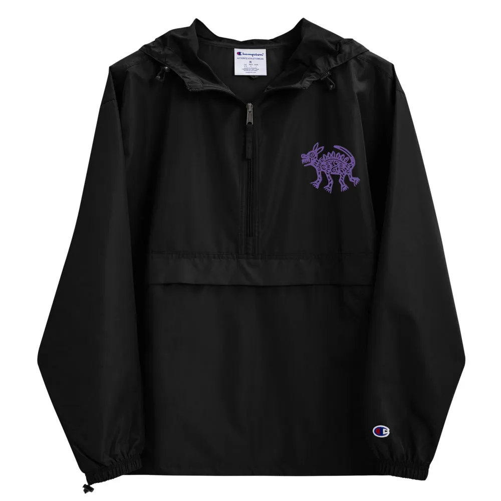 Embroidered Champion Packable Jacket Coyote
