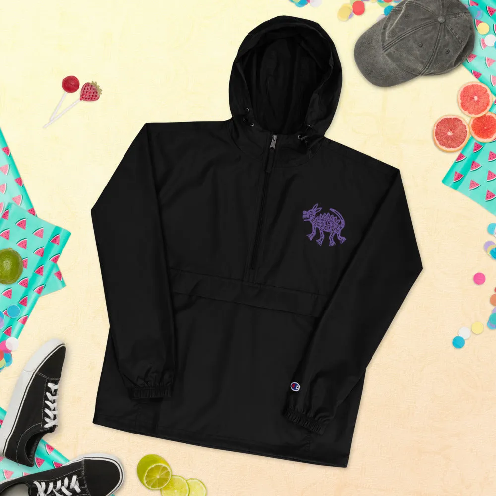 Embroidered Champion Packable Jacket Coyote