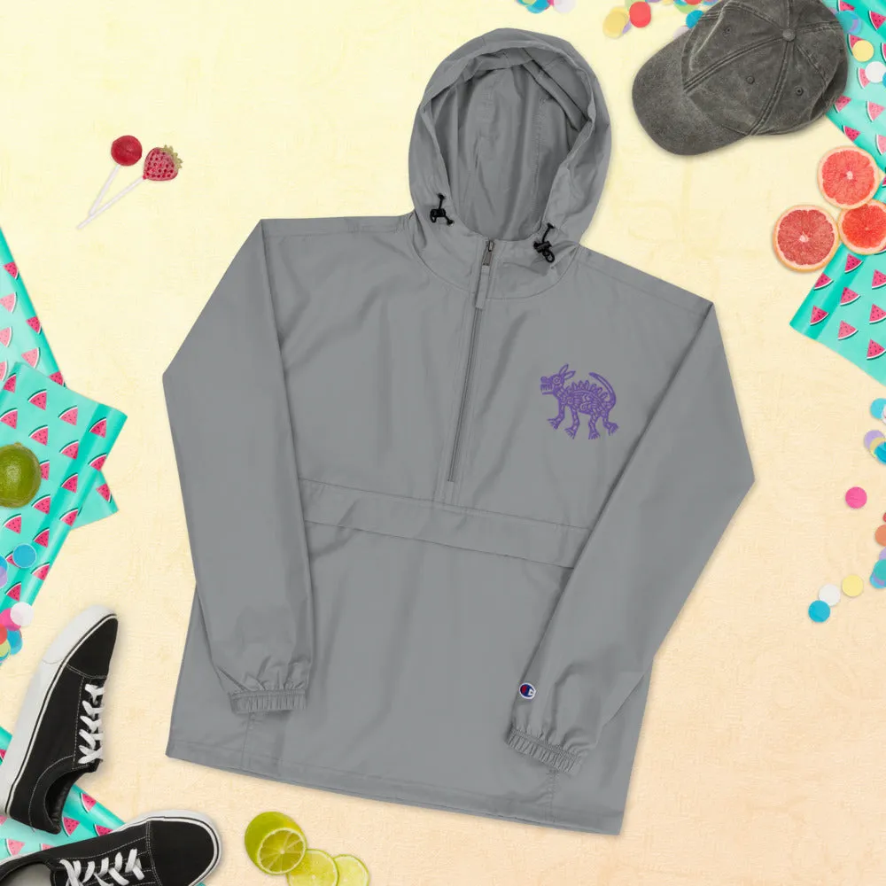 Embroidered Champion Packable Jacket Coyote
