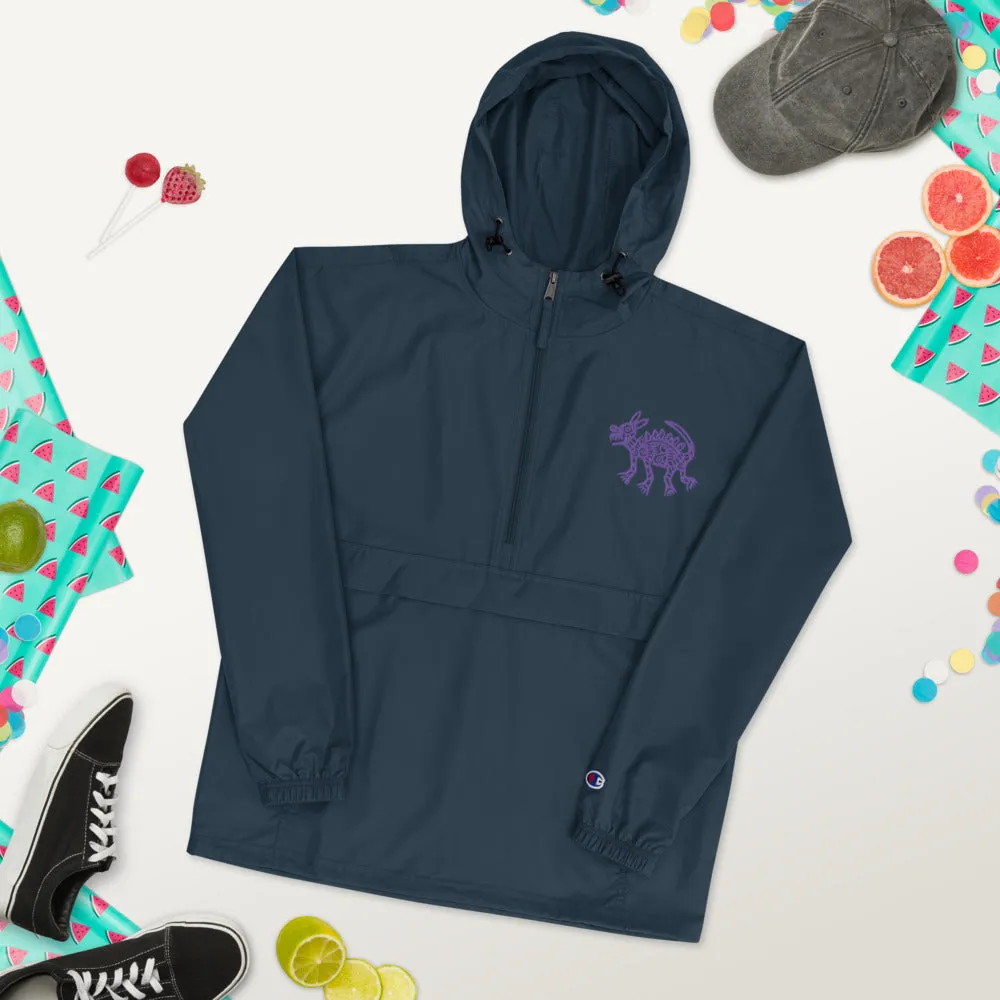 Embroidered Champion Packable Jacket Coyote