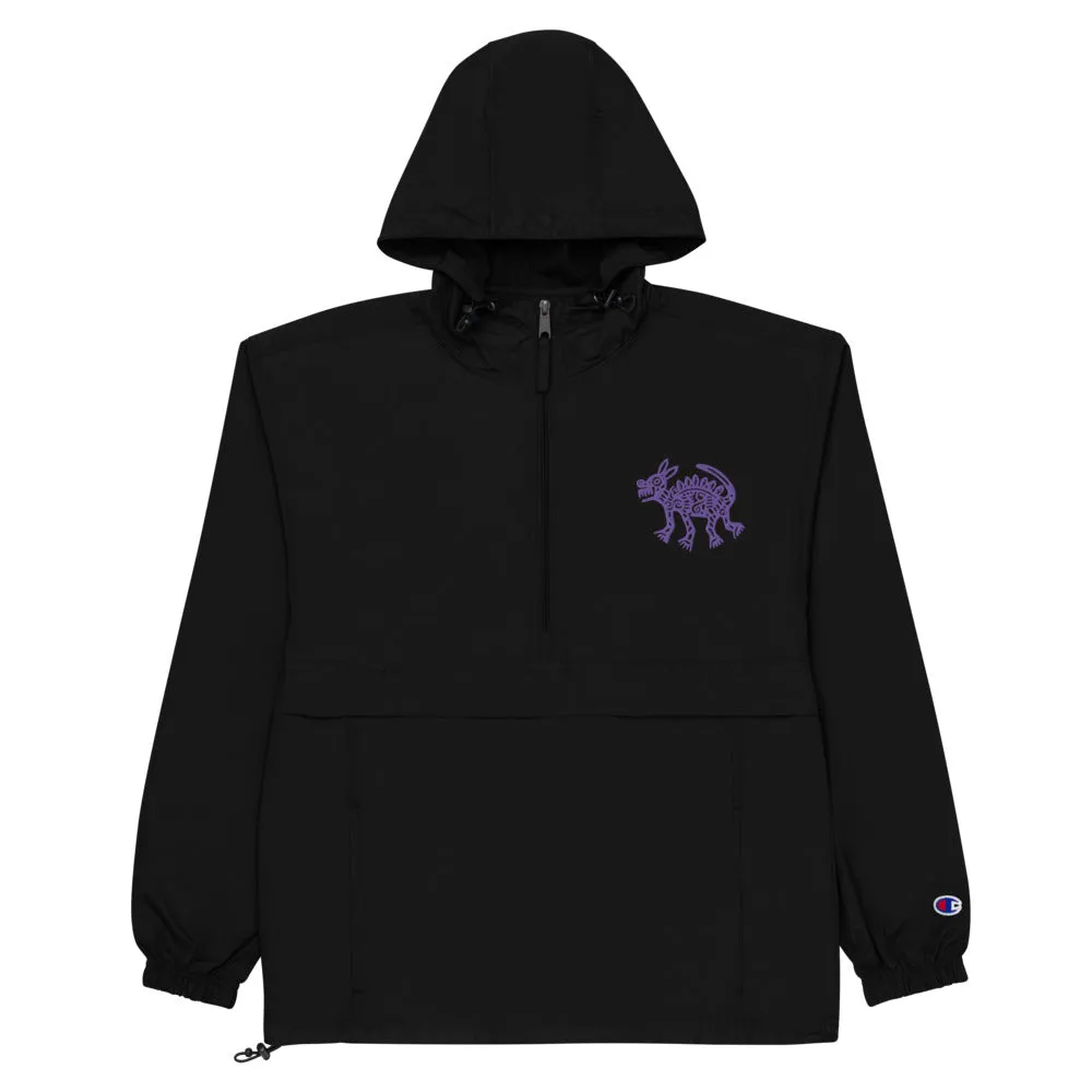 Embroidered Champion Packable Jacket Coyote