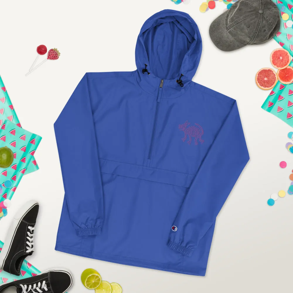Embroidered Champion Packable Jacket Coyote