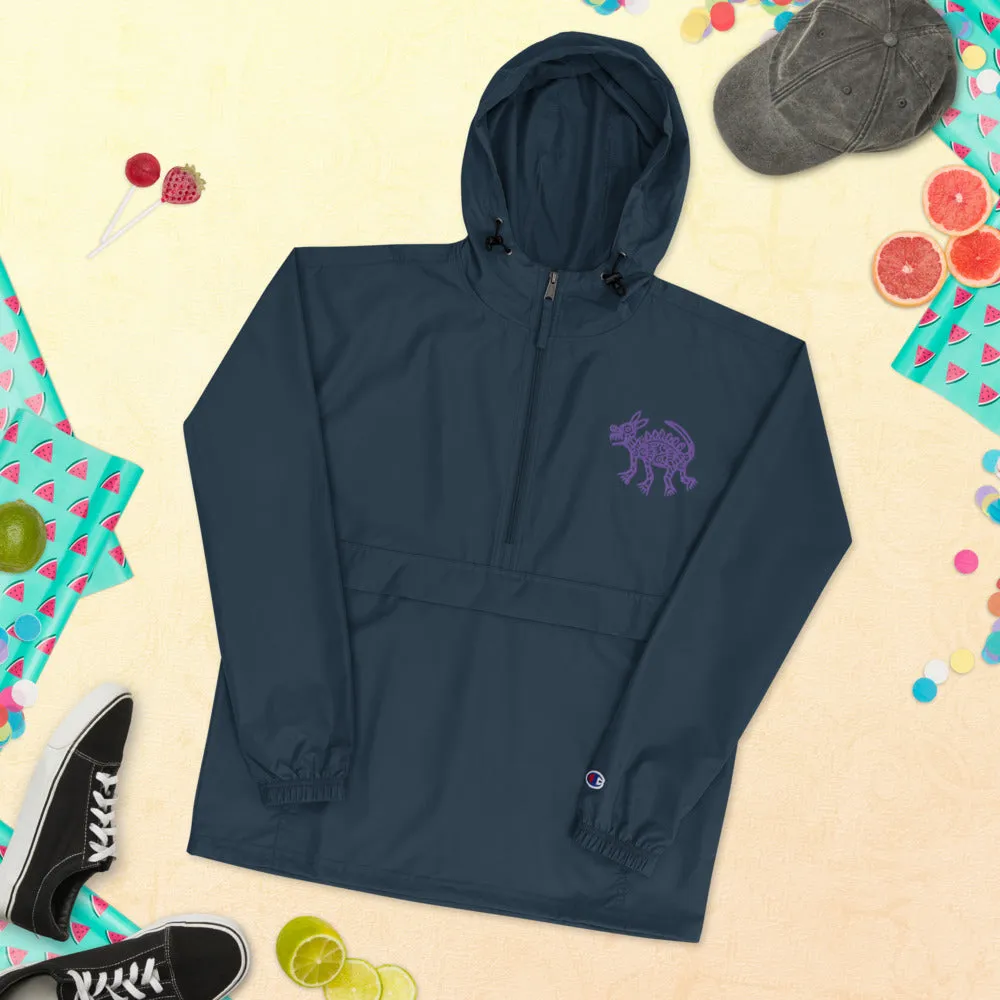Embroidered Champion Packable Jacket Coyote