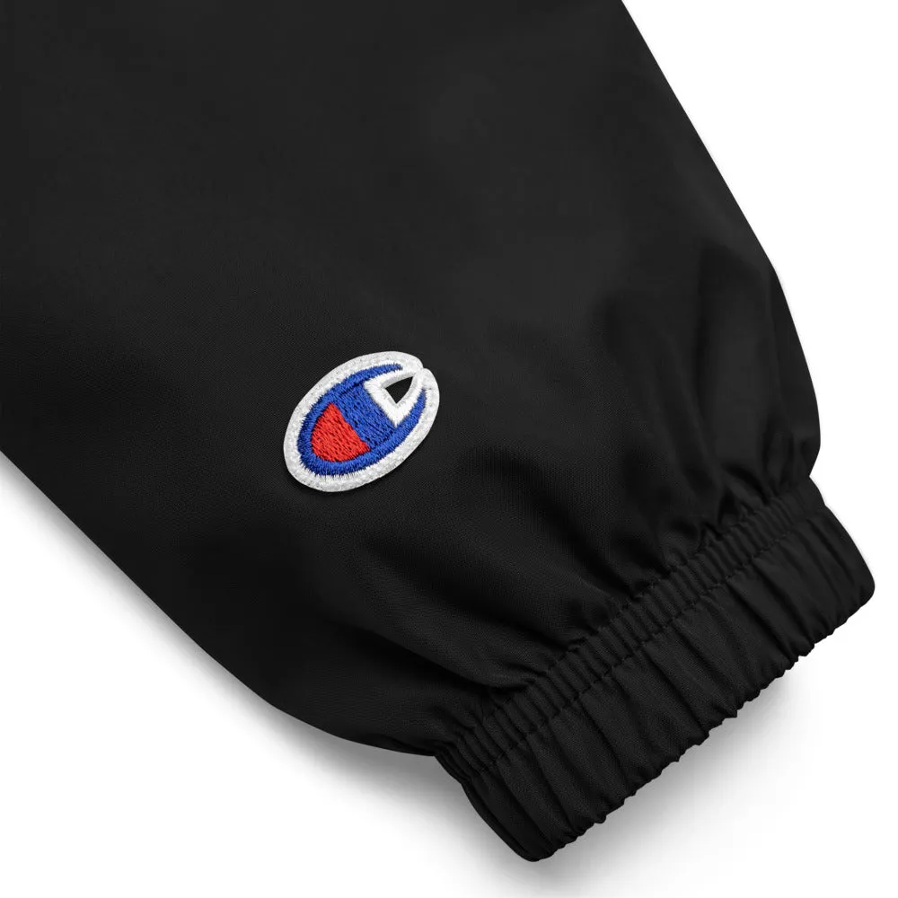 Embroidered Champion Packable Jacket Coyote