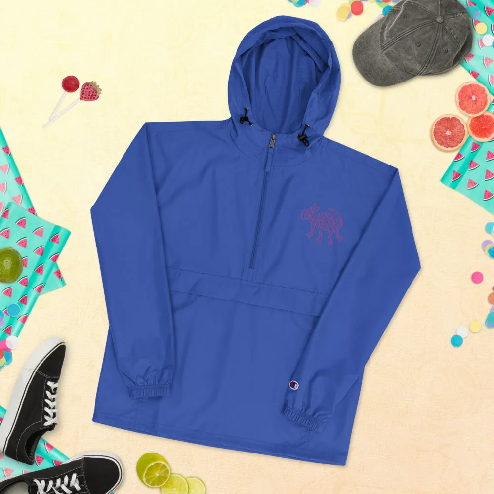 Embroidered Champion Packable Jacket Coyote
