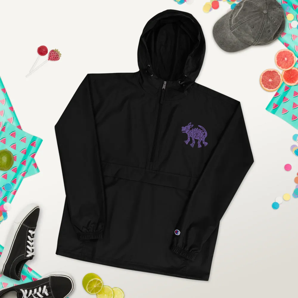 Embroidered Champion Packable Jacket Coyote