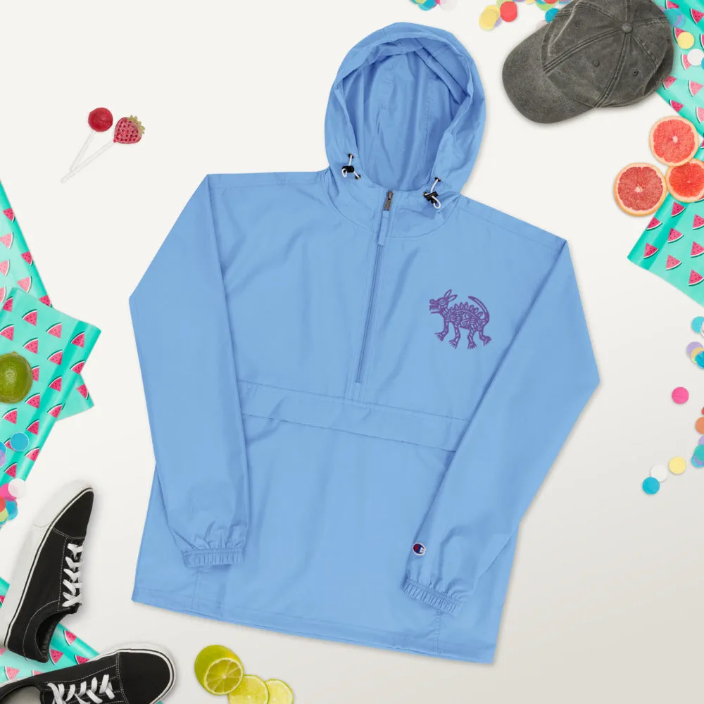 Embroidered Champion Packable Jacket Coyote