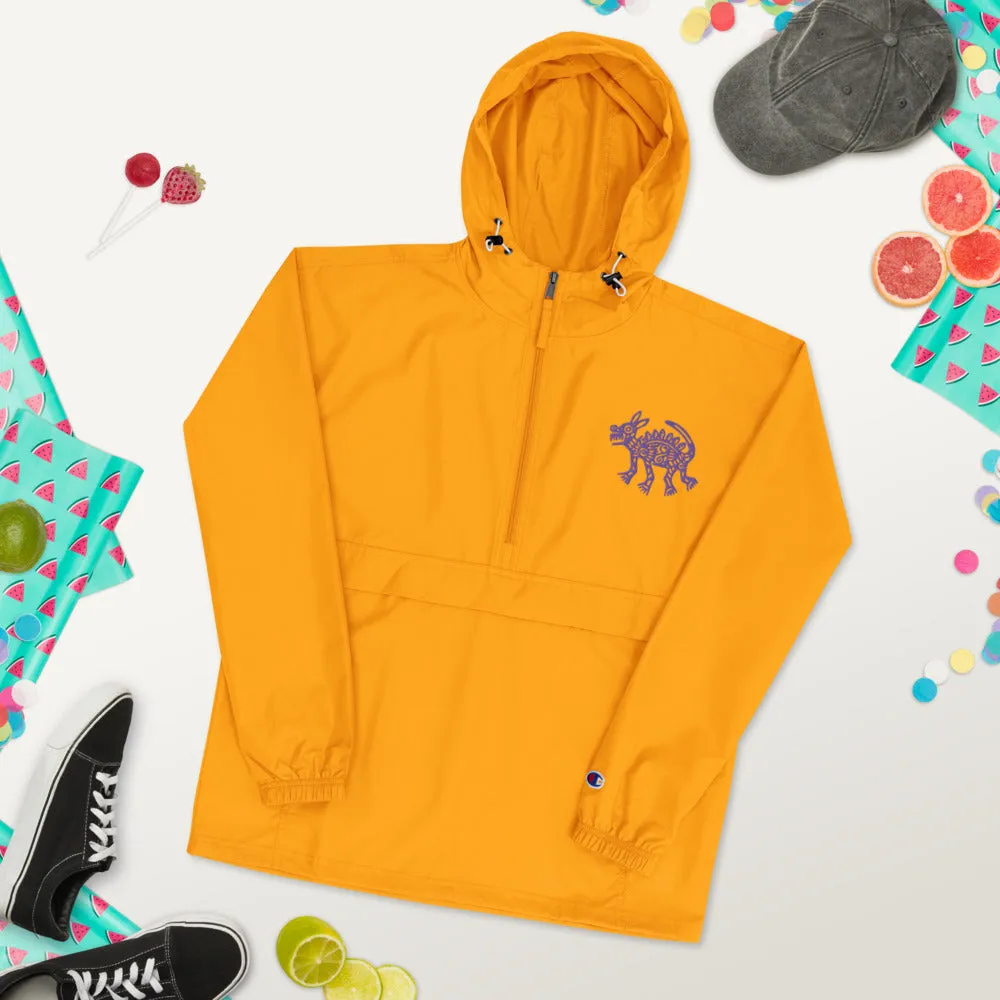 Embroidered Champion Packable Jacket Coyote