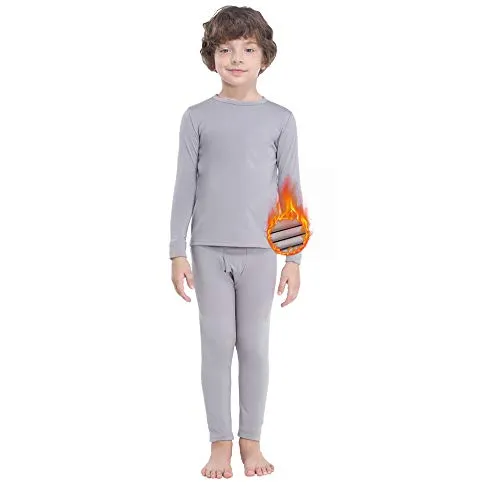 MANCYFIT Thermal Underwear for Boys Fleece Lined Long Johns Set Kids Base Layer Ultra Soft