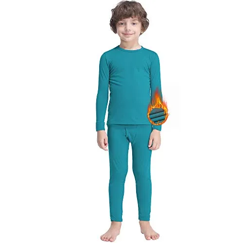 MANCYFIT Thermal Underwear for Boys Fleece Lined Long Johns Set Kids Base Layer Ultra Soft