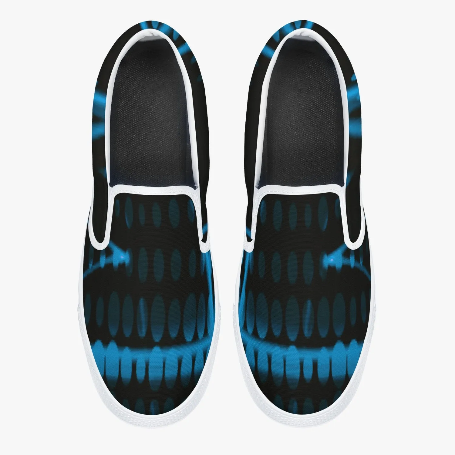 Officially Sexy Baby Blue Laser Classic Slip-On Shoes - White/Black