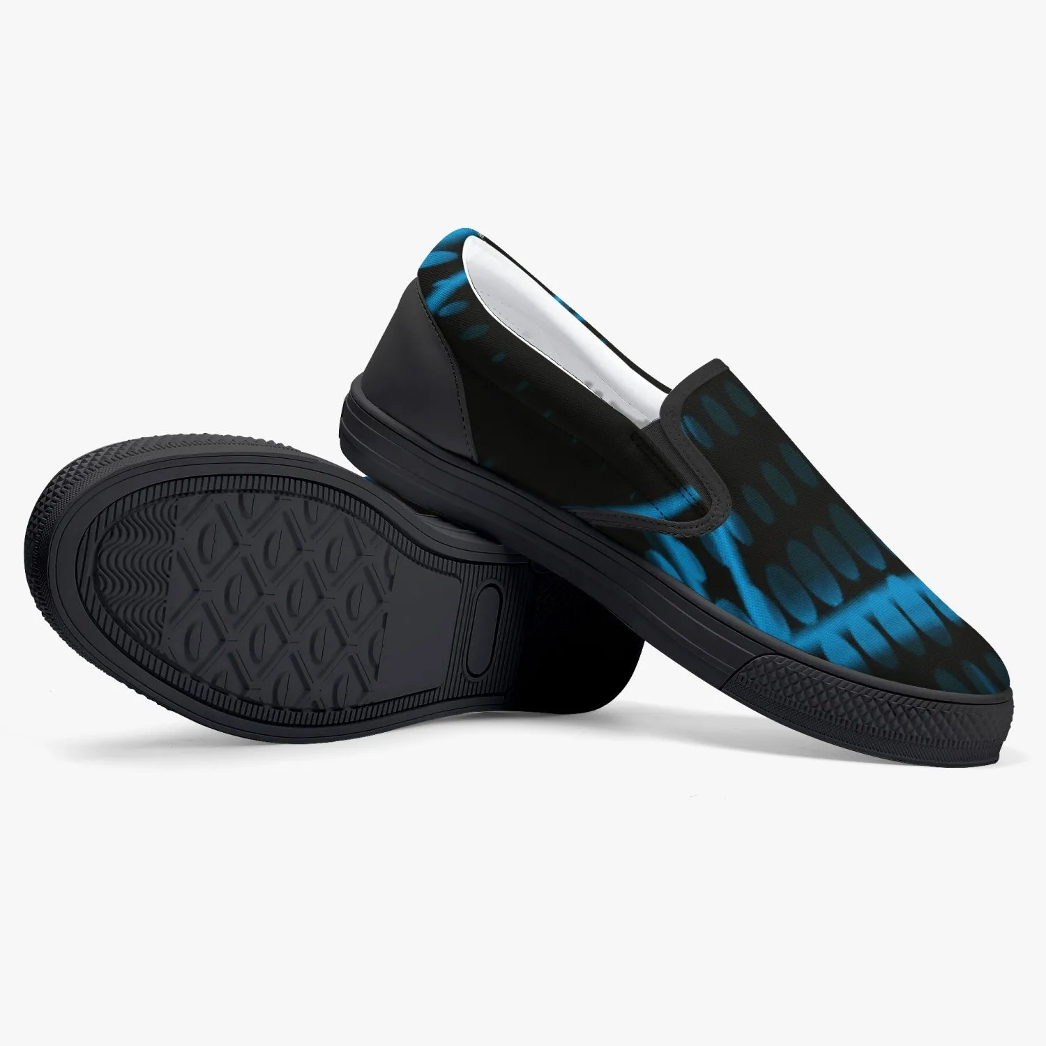 Officially Sexy Baby Blue Laser Classic Slip-On Shoes - White/Black