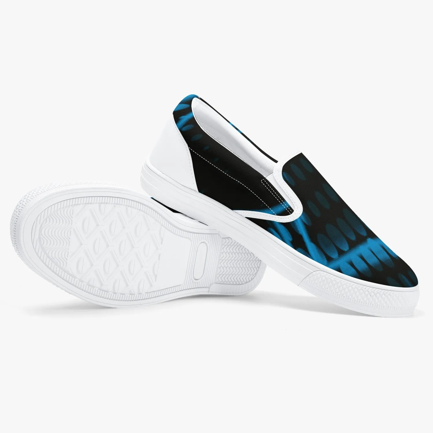 Officially Sexy Baby Blue Laser Classic Slip-On Shoes - White/Black