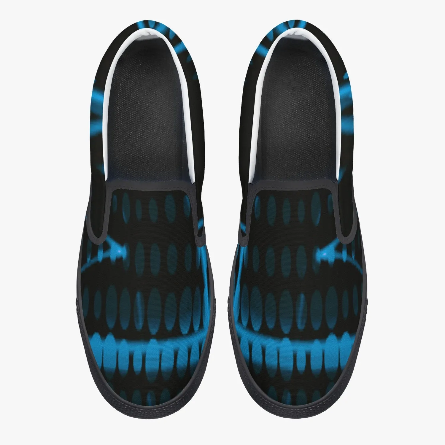 Officially Sexy Baby Blue Laser Classic Slip-On Shoes - White/Black