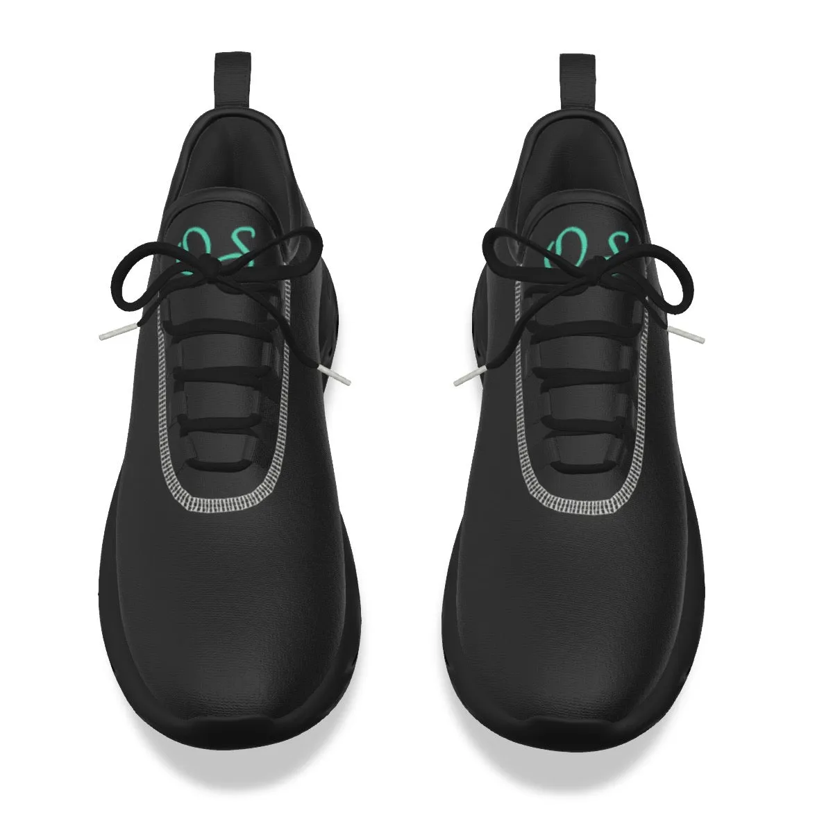 Oficialmente Sexy Black Women's Light Sports Shoes With Turquoise Green Logos