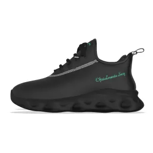 Oficialmente Sexy Black Women's Light Sports Shoes With Turquoise Green Logos