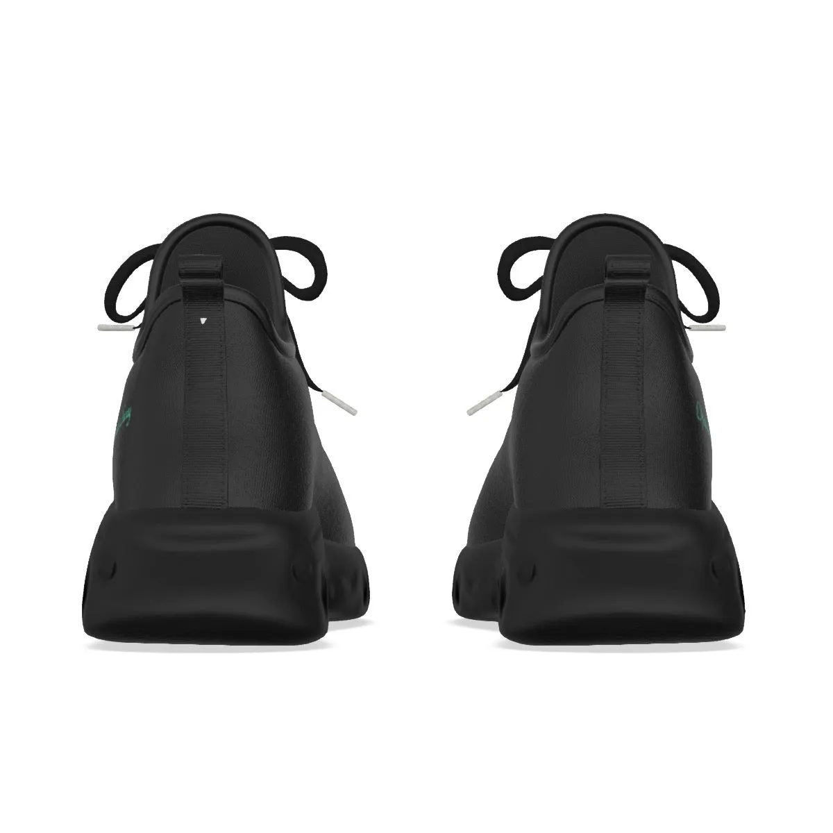 Oficialmente Sexy Black Women's Light Sports Shoes With Turquoise Green Logos