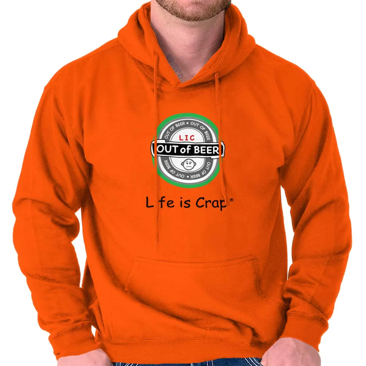 Out Of Beer Label Hoodie