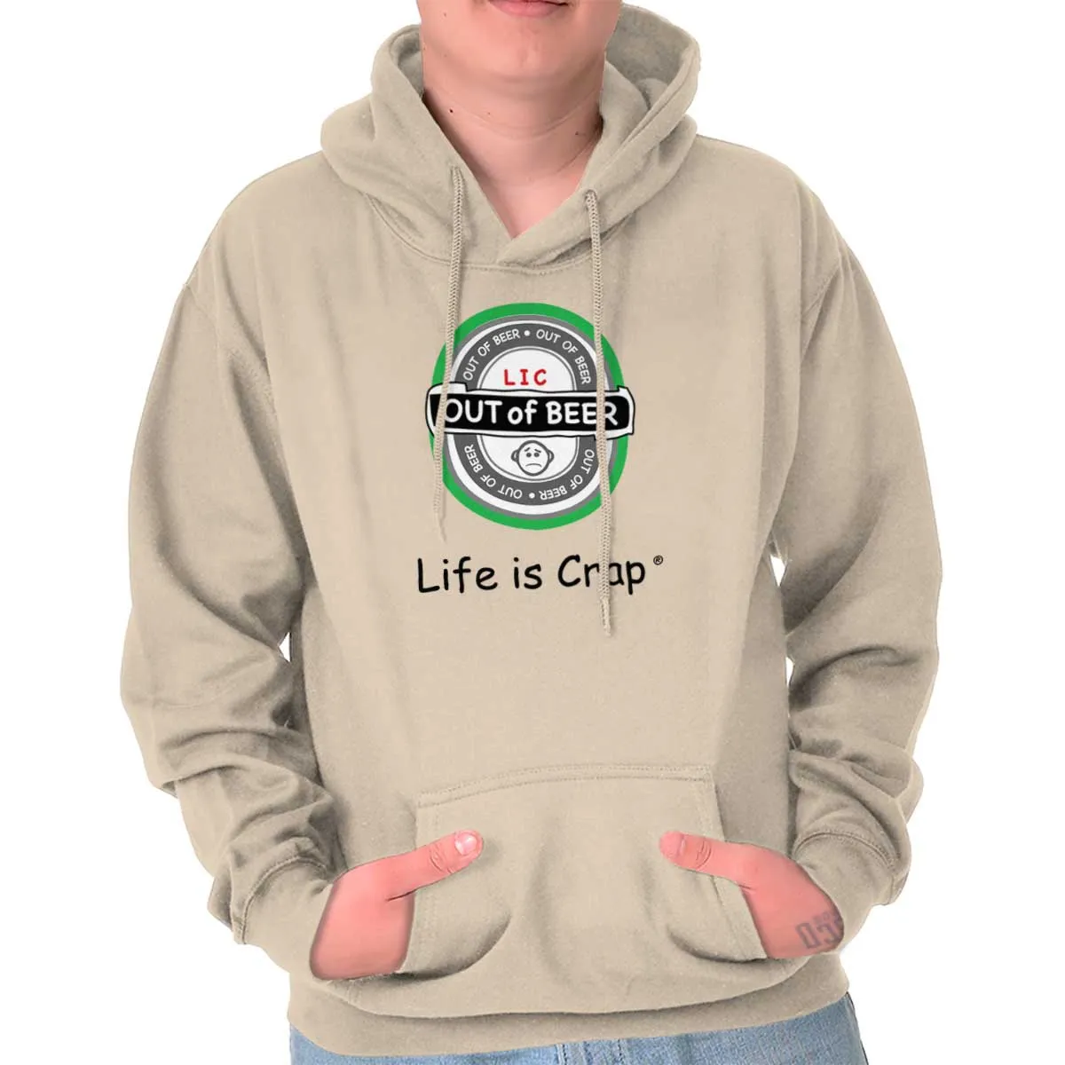 Out Of Beer Label Hoodie