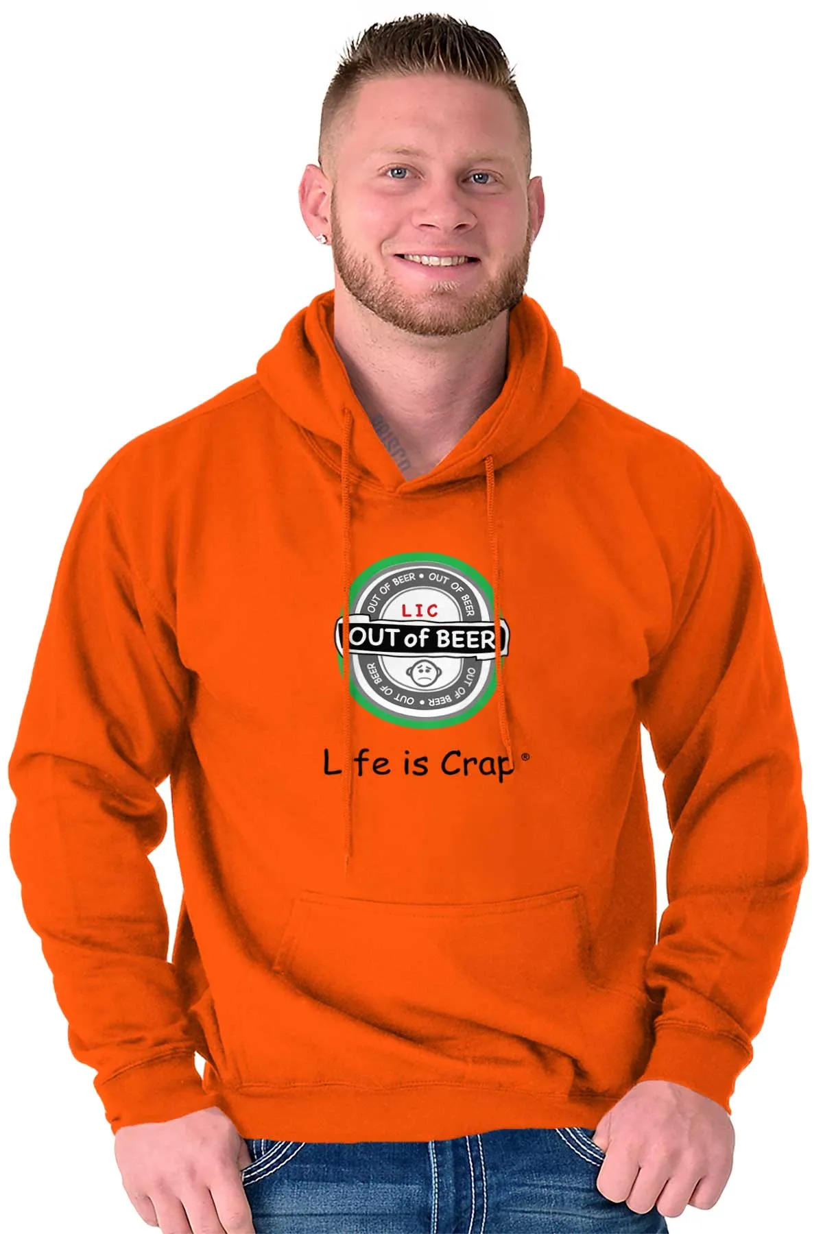 Out Of Beer Label Hoodie