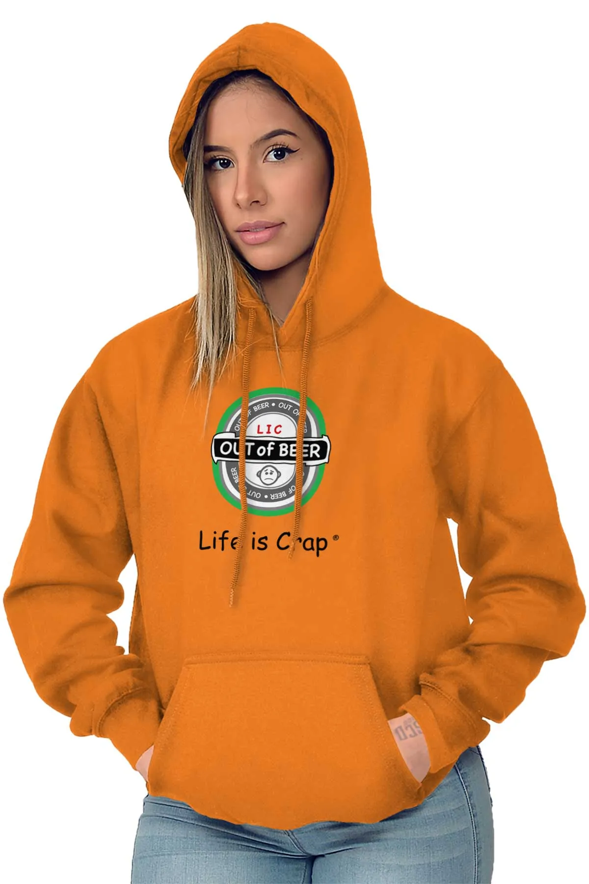 Out Of Beer Label Hoodie