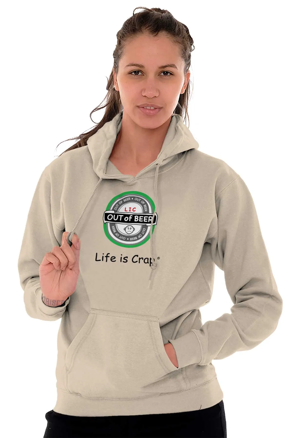 Out Of Beer Label Hoodie