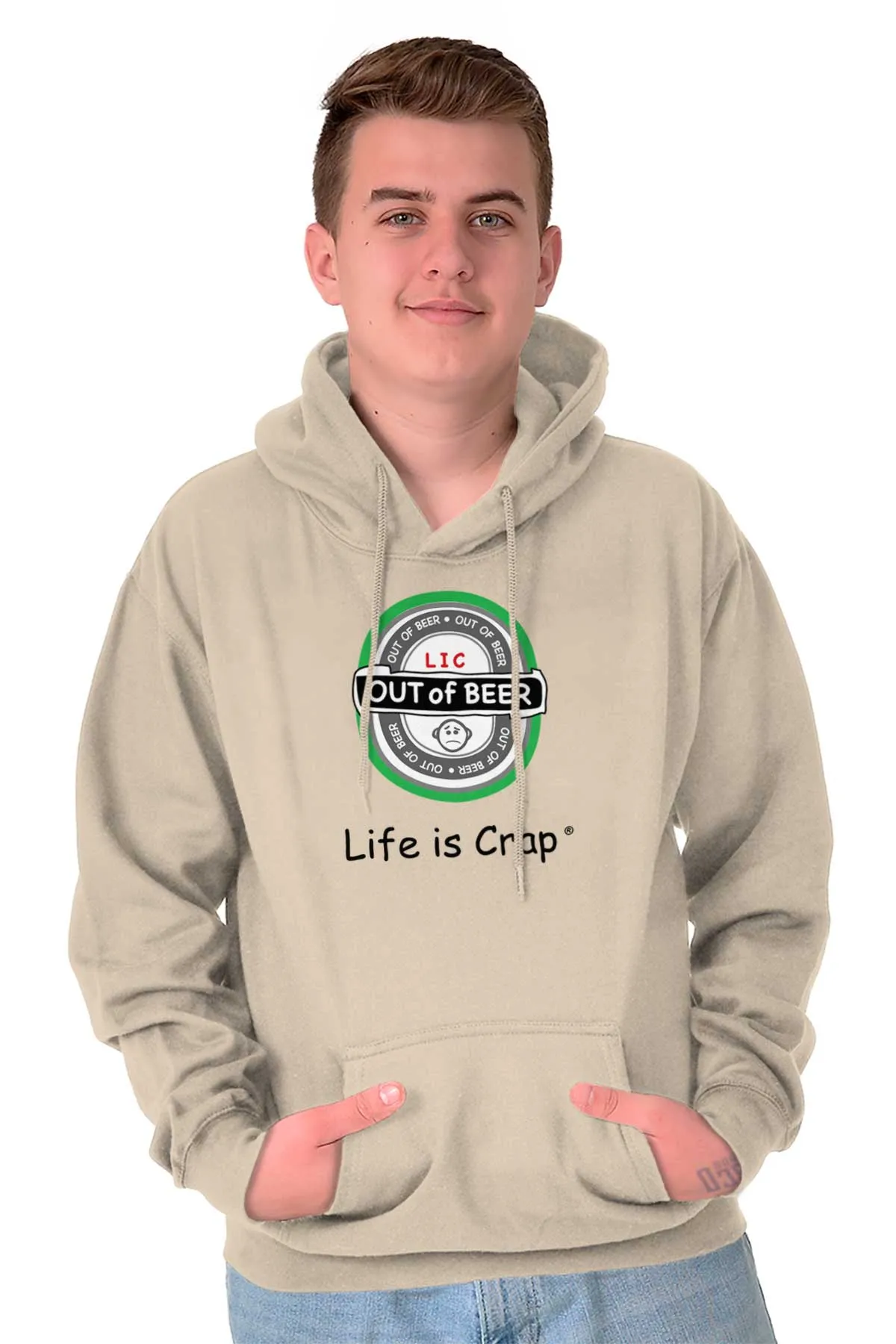 Out Of Beer Label Hoodie