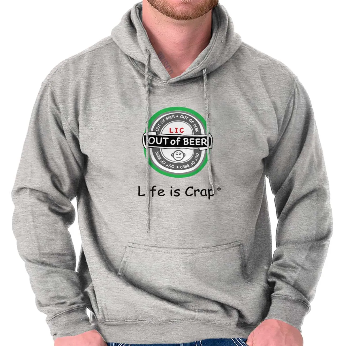 Out Of Beer Label Hoodie