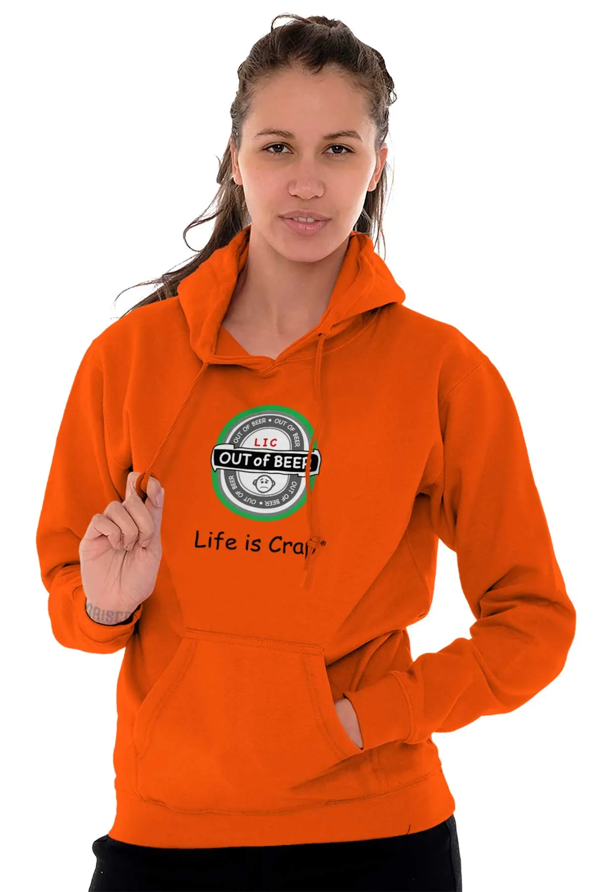 Out Of Beer Label Hoodie