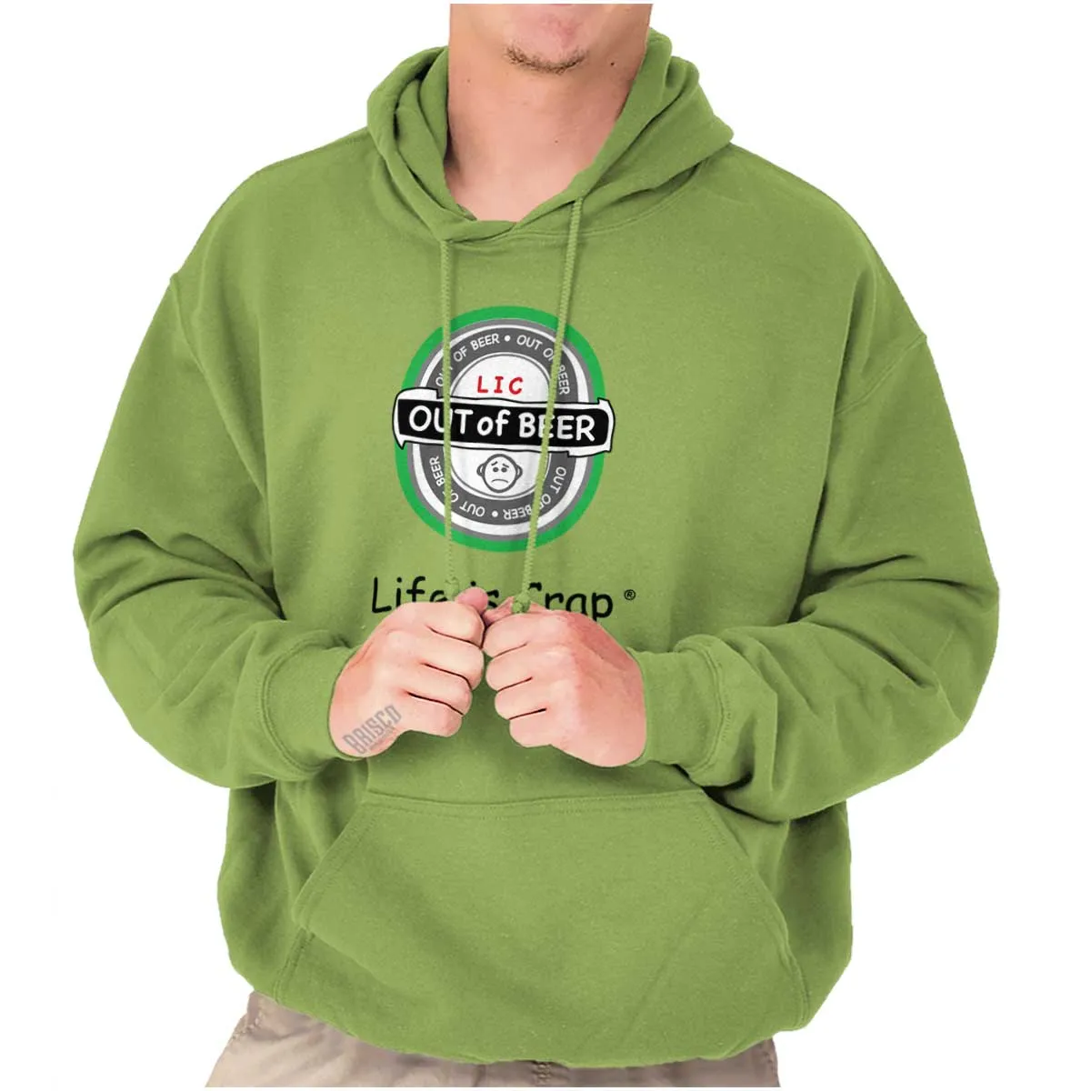 Out Of Beer Label Hoodie