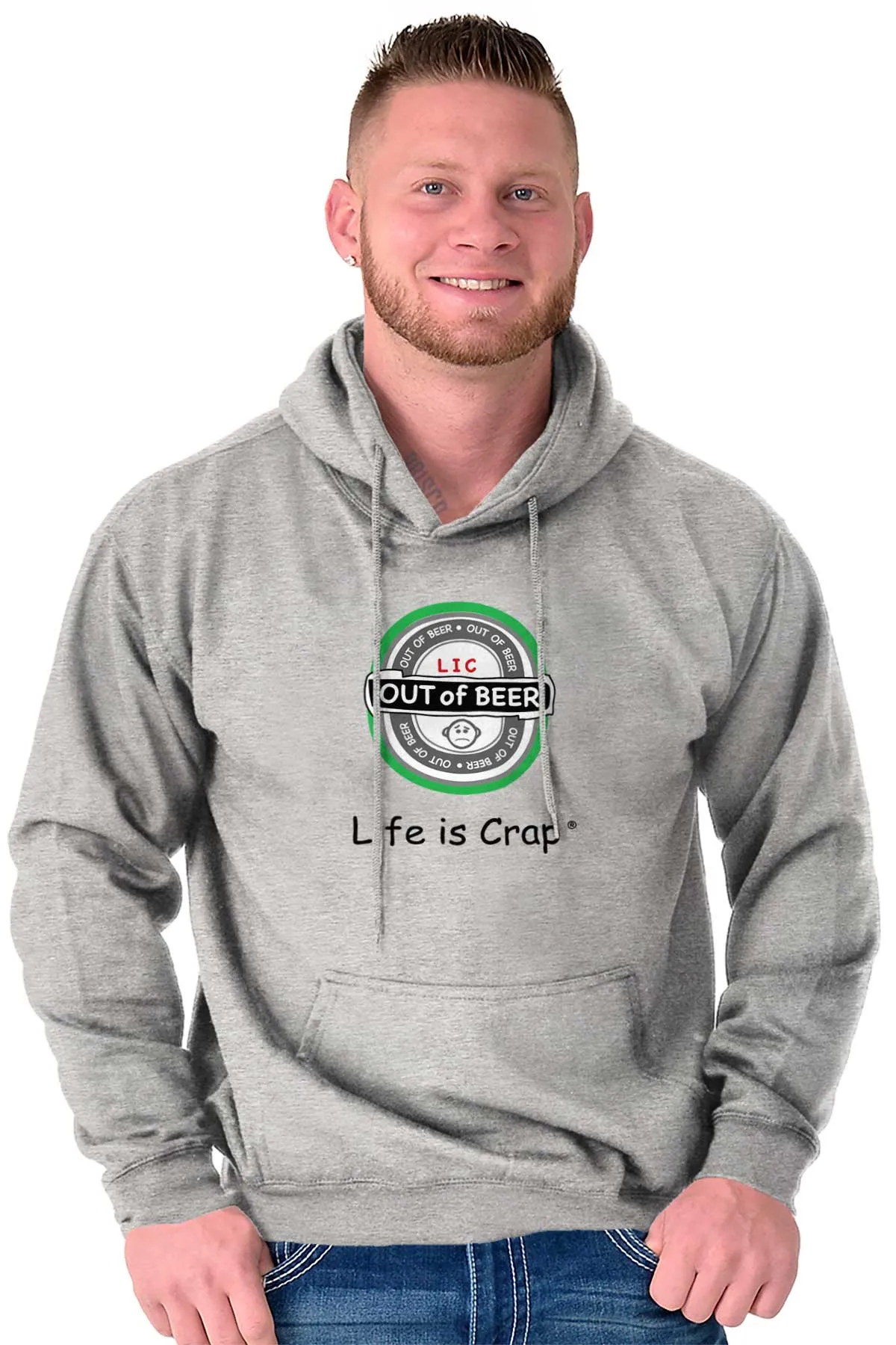Out Of Beer Label Hoodie
