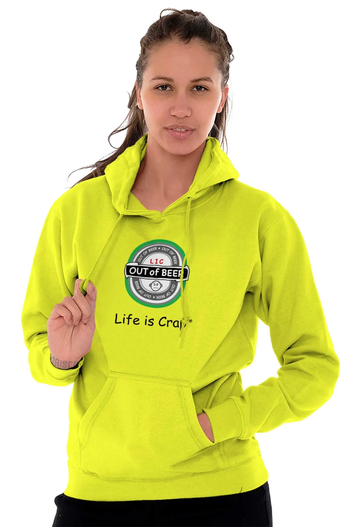 Out Of Beer Label Hoodie