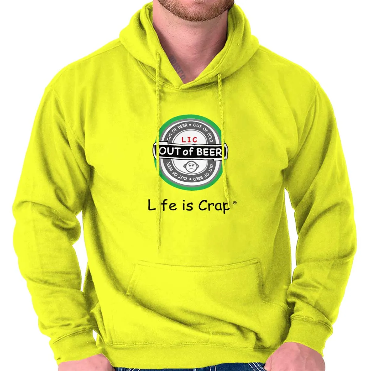 Out Of Beer Label Hoodie