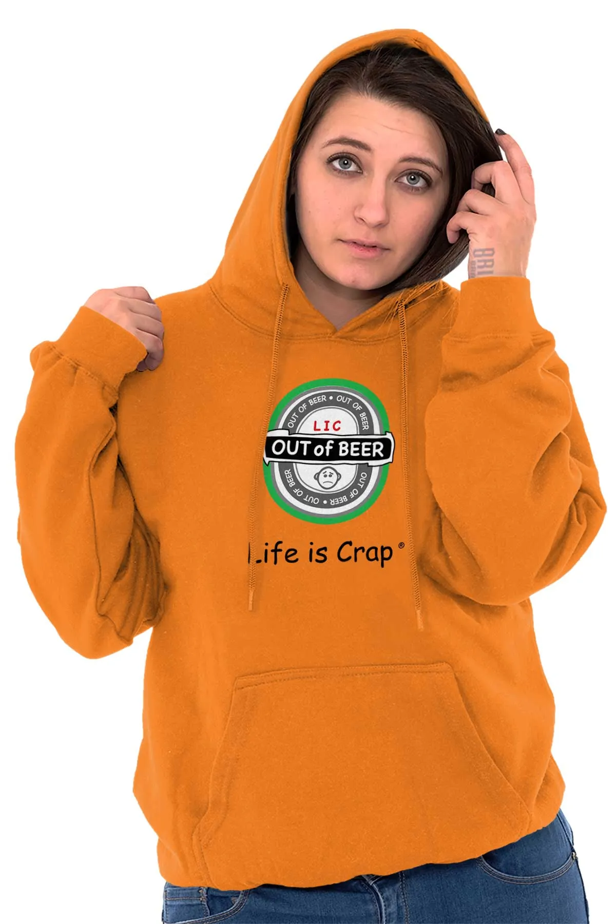 Out Of Beer Label Hoodie