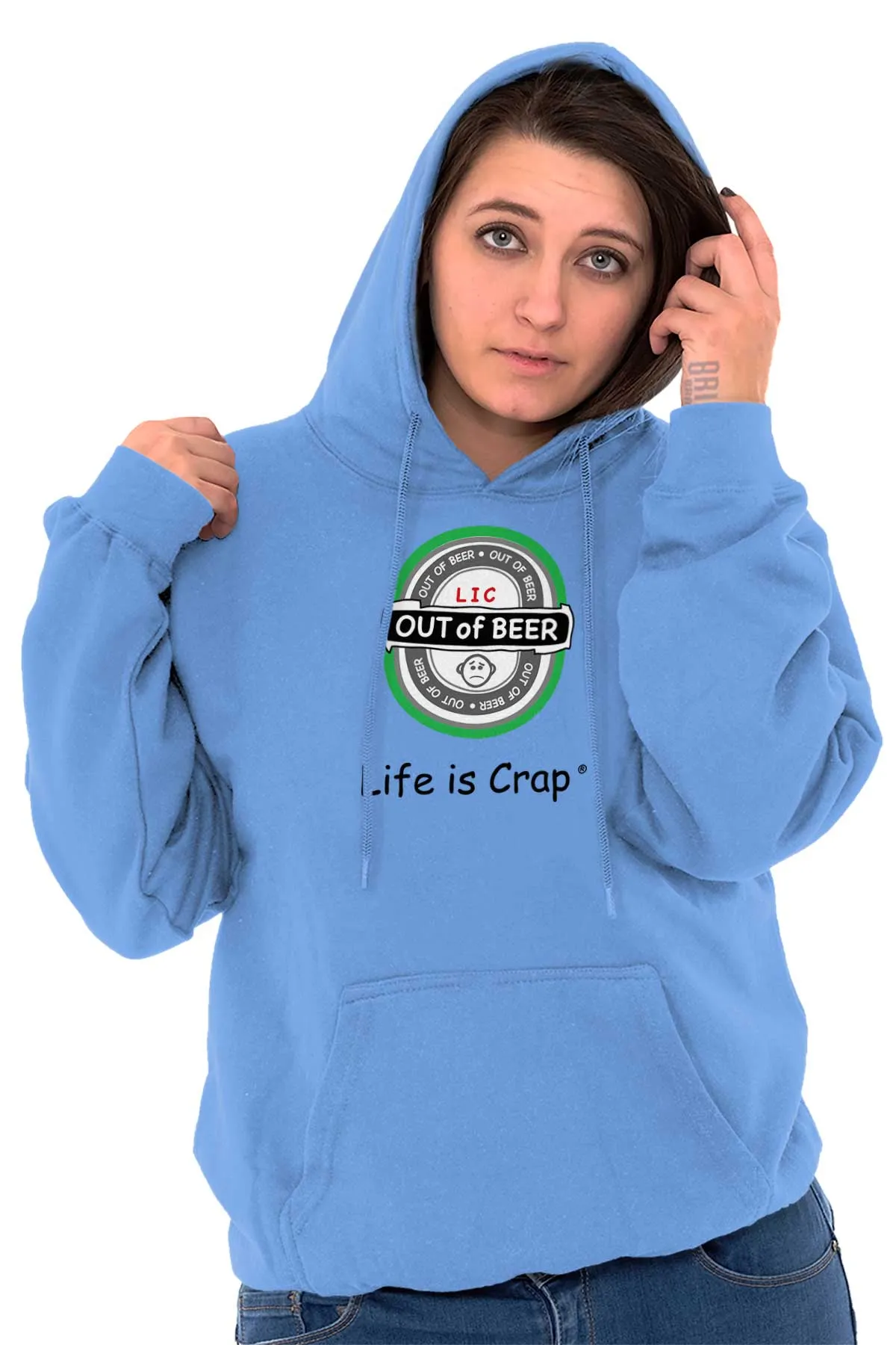 Out Of Beer Label Hoodie