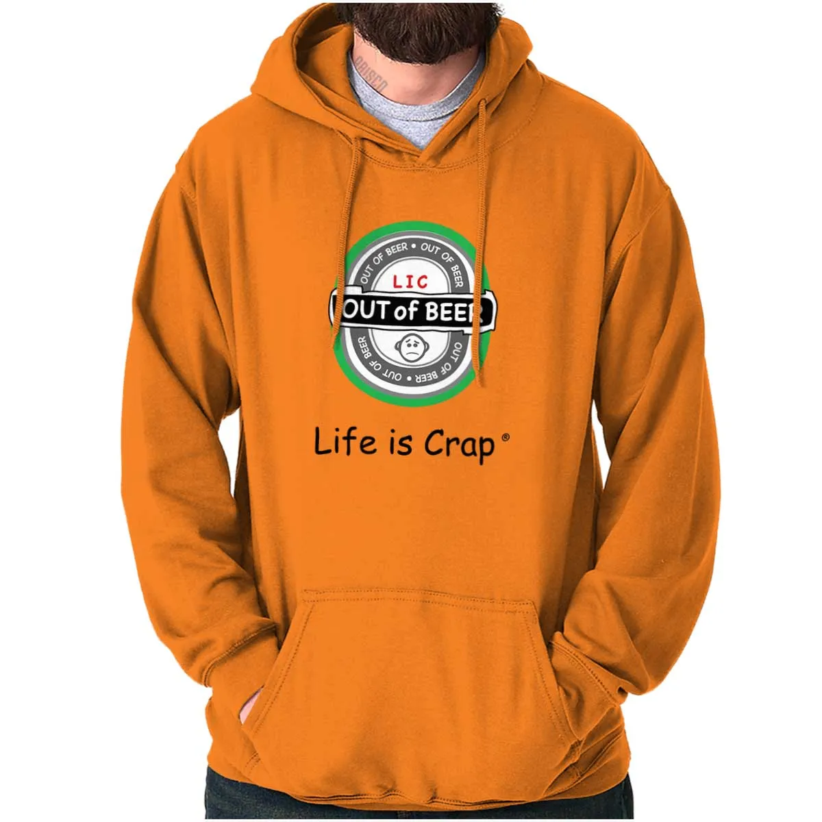 Out Of Beer Label Hoodie