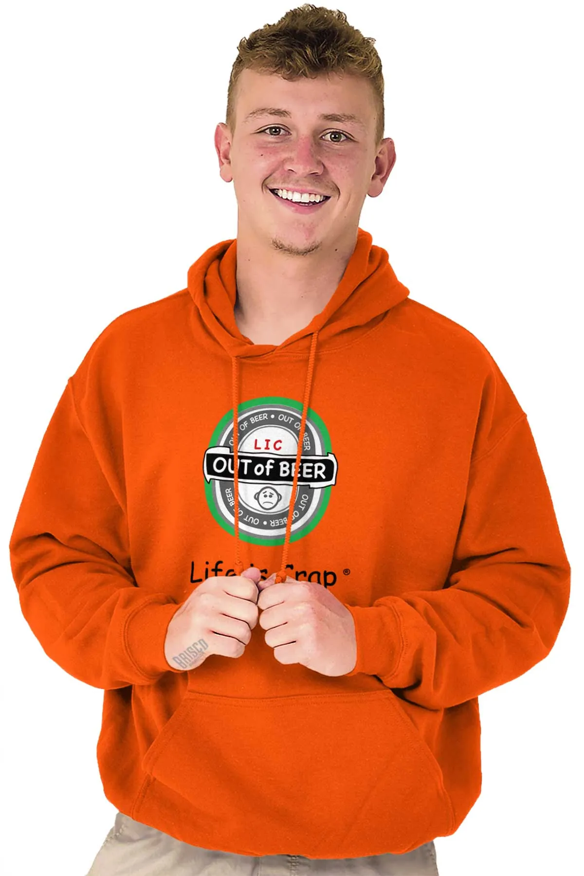 Out Of Beer Label Hoodie