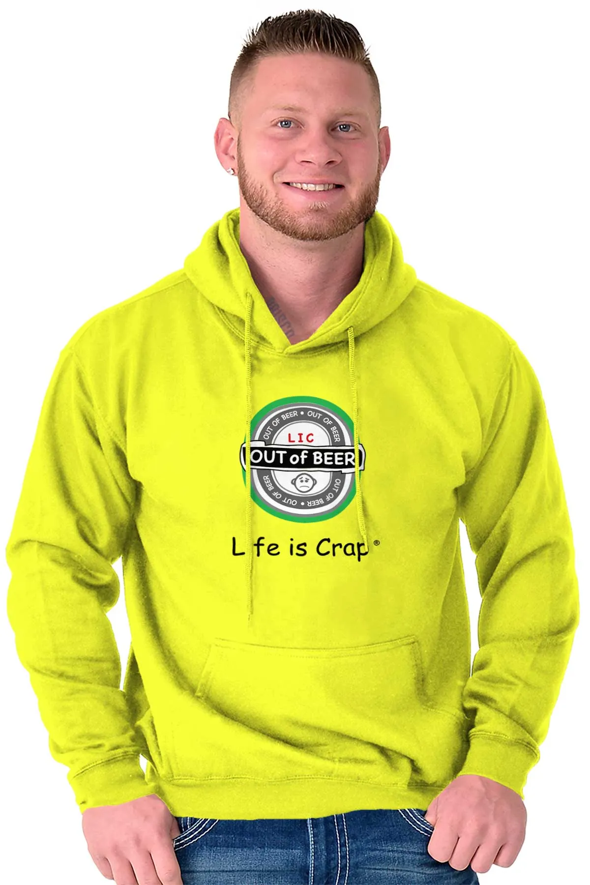 Out Of Beer Label Hoodie