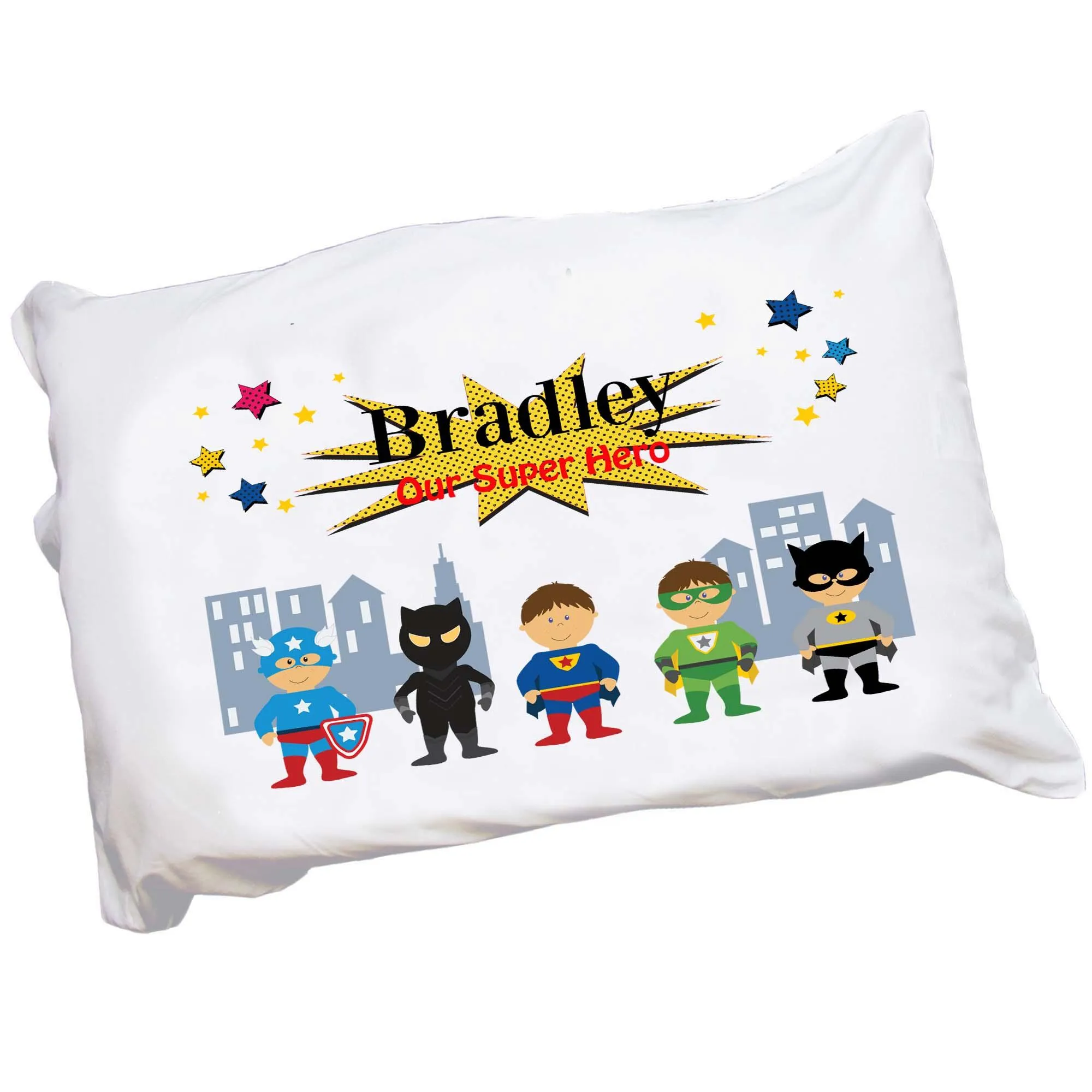 Personalized Boy's Superhero Pillowcase